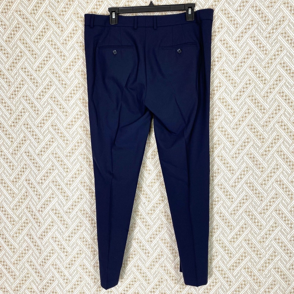 Vince Sz 12 Straight Leg Trouser Wool Quiet Luxury Career Work Office Chic Navy - Picture 6 of 7